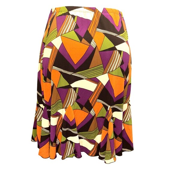 Briggs New York Vintage Inspired Geometric Flare Skirt Abstract Midi Style Sz M - Picture 7 of 12